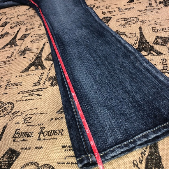 Switch USA Embroidered Bird Dark Wash Flare Bootcut Jean Size 27 - Picture 13 of 14